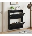 vidaXL Wall-Mounted Shoe Cabinet UTRECHT 71 x 17 x 86 cm Black