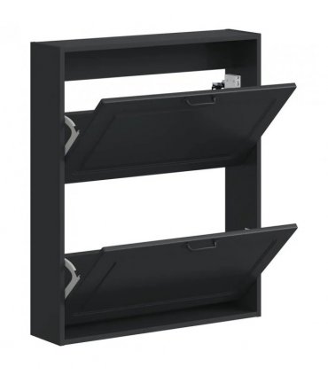 vidaXL Wall-Mounted Shoe Cabinet UTRECHT 71 x 17 x 86 cm Black