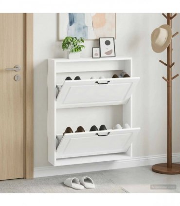 vidaXL Wall-Mounted Shoe Cabinet UTRECHT 71 x 17 x 86 cm White