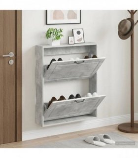 vidaXL Wall-Mounted Shoe Cabinet UTRECHT 71 x 17 x 86 cm Concrete Grey