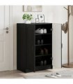 vidaXL Shoe Cabinet UTRECHT 59.5 x 39.5 x 87 cm Engineered Wood Black