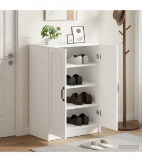vidaXL Shoe Cabinet UTRECHT 59.5 x 39.5 x 87 cm Engineered Wood White