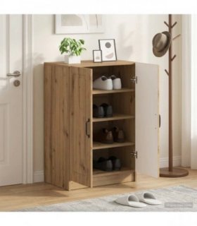 vidaXL Shoe Cabinet UTRECHT 59.5 x 39.5 x 87 cm Engineered Wood — Colour: Artisan oak