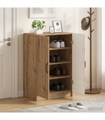 vidaXL Shoe Cabinet UTRECHT 59.5 x 39.5 x 87 cm Engineered Wood — Colour: Artisan oak
