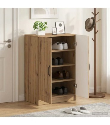 vidaXL Shoe Cabinet UTRECHT 59.5 x 39.5 x 87 cm Engineered Wood — Colour: Artisan oak