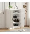vidaXL Shoe Cabinet UTRECHT 59.5 x 39.5 x 87 cm Engineered Wood — Colour: High gloss white