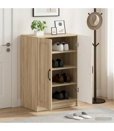 vidaXL Shoe Cabinet UTRECHT 59.5 x 39.5 x 87 cm Engineered Wood — Colour: Sonoma oak