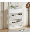 vidaXL Shoe Cabinet UTRECHT 78 x 24 x 100 cm Engineered Wood White