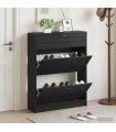 vidaXL Shoe Cabinet UTRECHT 78 x 24 x 100 cm Engineered Wood Black