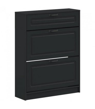 vidaXL Shoe Cabinet UTRECHT 78 x 24 x 100 cm Engineered Wood Black