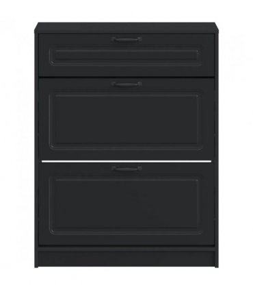 vidaXL Shoe Cabinet UTRECHT 78 x 24 x 100 cm Engineered Wood Black