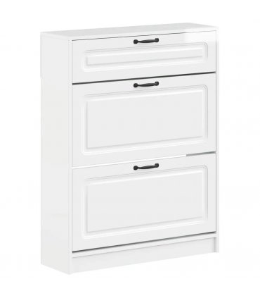 vidaXL Shoe Cabinet UTRECHT 78 x 24 x 100 cm Engineered Wood — Colour: High gloss white
