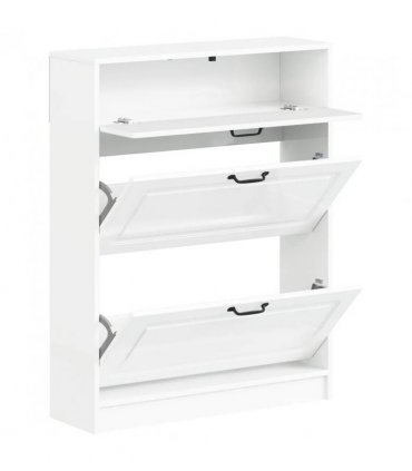 vidaXL Shoe Cabinet UTRECHT 78 x 24 x 100 cm Engineered Wood — Colour: High gloss white