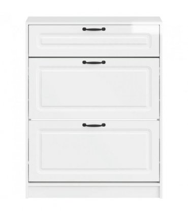vidaXL Shoe Cabinet UTRECHT 78 x 24 x 100 cm Engineered Wood — Colour: High gloss white