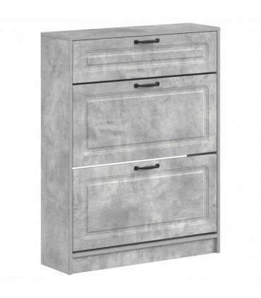 vidaXL Shoe Cabinet UTRECHT 78 x 24 x 100 cm Engineered Wood — Colour: Concrete grey