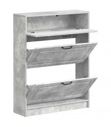 vidaXL Shoe Cabinet UTRECHT 78 x 24 x 100 cm Engineered Wood — Colour: Concrete grey