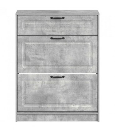 vidaXL Shoe Cabinet UTRECHT 78 x 24 x 100 cm Engineered Wood — Colour: Concrete grey