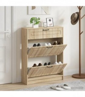 vidaXL Shoe Cabinet UTRECHT 78 x 24 x 100 cm Engineered Wood — Colour: Sonoma oak