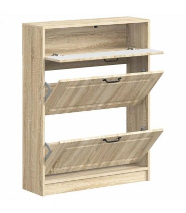 vidaXL Shoe Cabinet UTRECHT 78 x 24 x 100 cm Engineered Wood — Colour: Sonoma oak