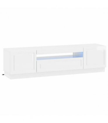 vidaXL LED TV Cabinet High Gloss White Engineered Wood — V0672276869