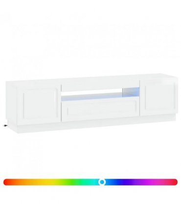 vidaXL LED TV Cabinet High Gloss White Engineered Wood — V0672276869