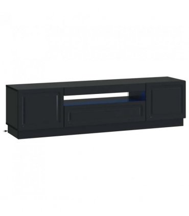 vidaXL LED TV Cabinet Black Engineered Wood — V0672276870