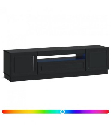 vidaXL LED TV Cabinet Black Engineered Wood — V0672276870