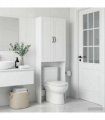 vidaXL Toilet Cabinet UTRECHT White 66 x 25.5 x 190 cm Engineered Wood