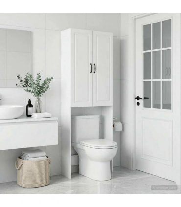 vidaXL Toilet Cabinet UTRECHT White 66 x 25.5 x 190 cm Engineered Wood