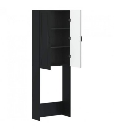 vidaXL Toilet Cabinet UTRECHT Black 66 x 25.5 x 190 cm Engineered Wood