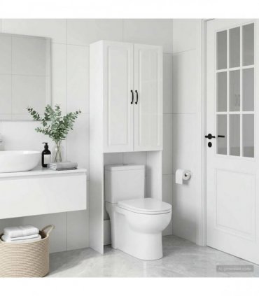 vidaXL Toilet Cabinet UTRECHT High Gloss White 66 x 25.5 x 190 cm