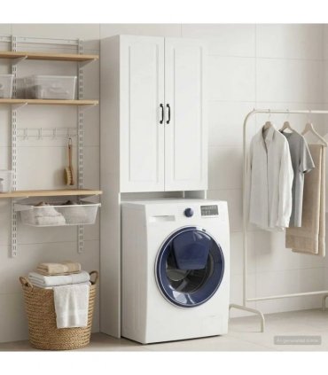 vidaXL Toilet Cabinet UTRECHT High Gloss White 66 x 25.5 x 190 cm