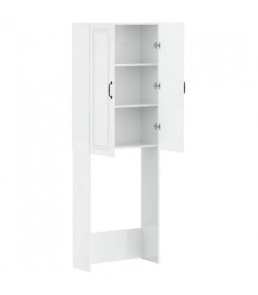 vidaXL Toilet Cabinet UTRECHT High Gloss White 66 x 25.5 x 190 cm