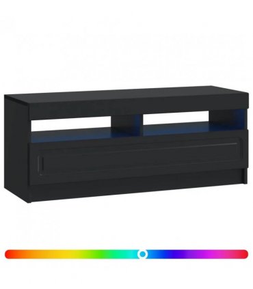 vidaXL LED TV Cabinet Black Engineered Wood — V0672276890