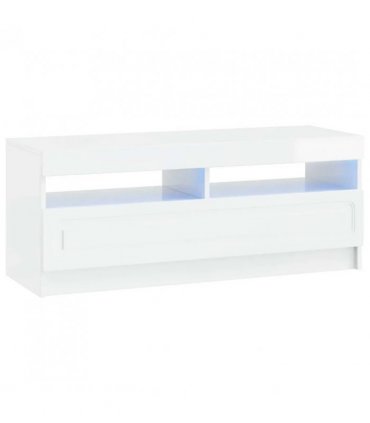 vidaXL LED TV Cabinet High Gloss White Engineered Wood — V0672276891