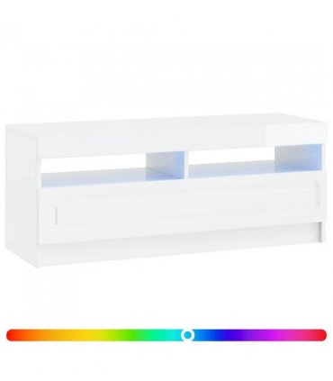 vidaXL LED TV Cabinet High Gloss White Engineered Wood — V0672276891