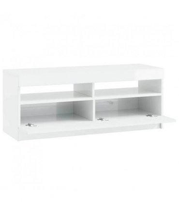 vidaXL LED TV Cabinet High Gloss White Engineered Wood — V0672276891