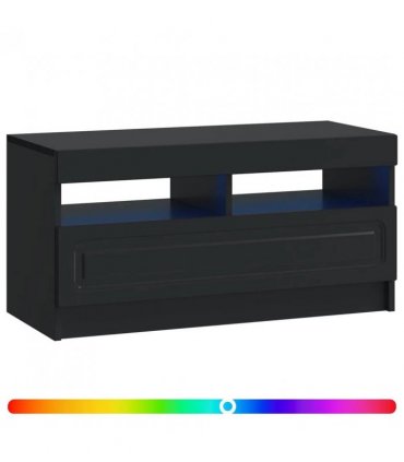 vidaXL LED TV Cabinet Black Engineered Wood — V0672276898