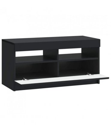 vidaXL LED TV Cabinet Black Engineered Wood — V0672276898