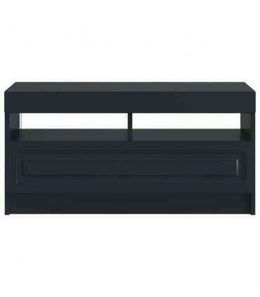 vidaXL LED TV Cabinet Black Engineered Wood — V0672276898