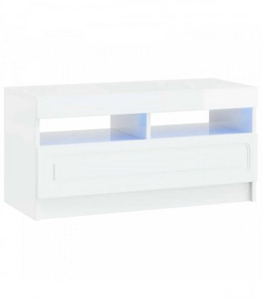 vidaXL LED TV Cabinet High Gloss White Engineered Wood — V0672276901