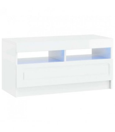 vidaXL LED TV Cabinet High Gloss White Engineered Wood — V0672276901