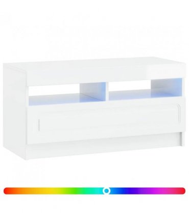 vidaXL LED TV Cabinet High Gloss White Engineered Wood — V0672276901