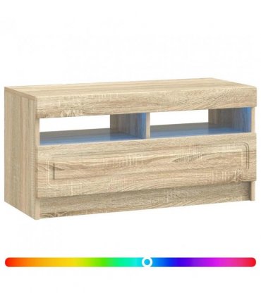 vidaXL LED TV Cabinet Sonoma Oak Engineered Wood — V0672276902