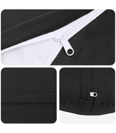 vidaXL Cushion with Pillow HEERLEN 6 pcs Black Velvet — Size: Ø 50 cm