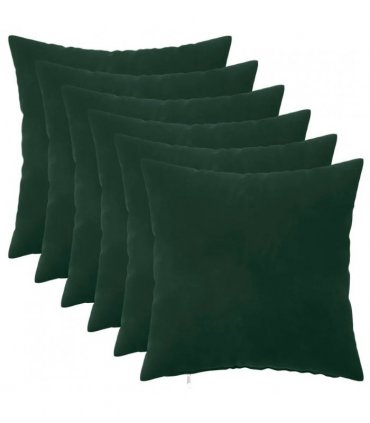vidaXL Cushion with Pillow HEERLEN 6 pcs Dark Green Velvet — Size: 50 x 50 cm
