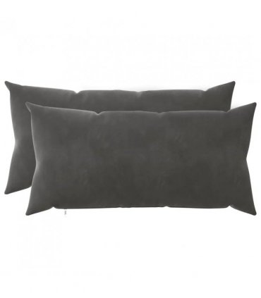 vidaXL Cushion with Pillow HEERLEN 2 pcs Dark Grey Velvet — Size: 40 x 80 cm