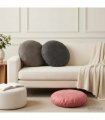 vidaXL Cushion with Pillow HEERLEN 2 pcs Light Grey Velvet — Size: Ø 50 cm