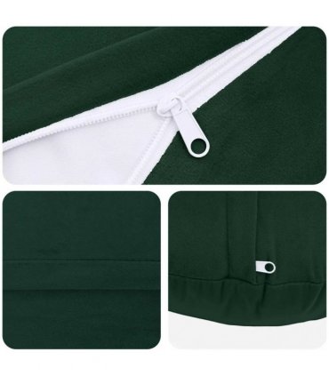 vidaXL Cushion with Pillow HEERLEN 2 pcs Dark Green Velvet — Size: Ø 60 cm