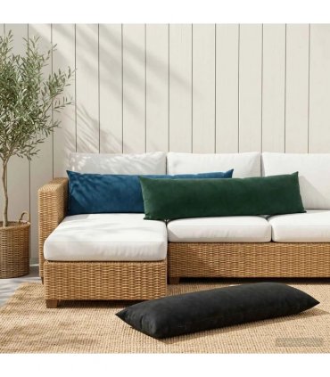 vidaXL Cushion with Pillow HEERLEN Black 40 x 145 cm Velvet